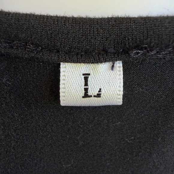 Black Ruched Crop Tank Top Graphic Handprint Print Size L - Picture 5 of 7